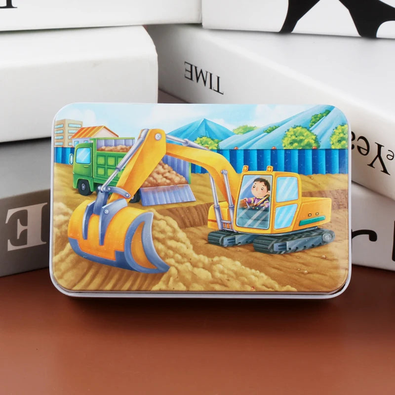 New Children 60 Pieces Wooden Puzzle Kids Cartoon Animal Vehicle Wood Toy Jigsaw Baby Early Educational For Christmas Gift Toys