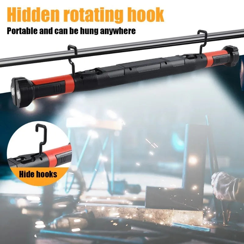 1PC Rechargeable LED Mechanic Work Light 1200LM Magnetic 360 Degree Swivel Flashlight For Car Repair Auto Garage Workshop Use