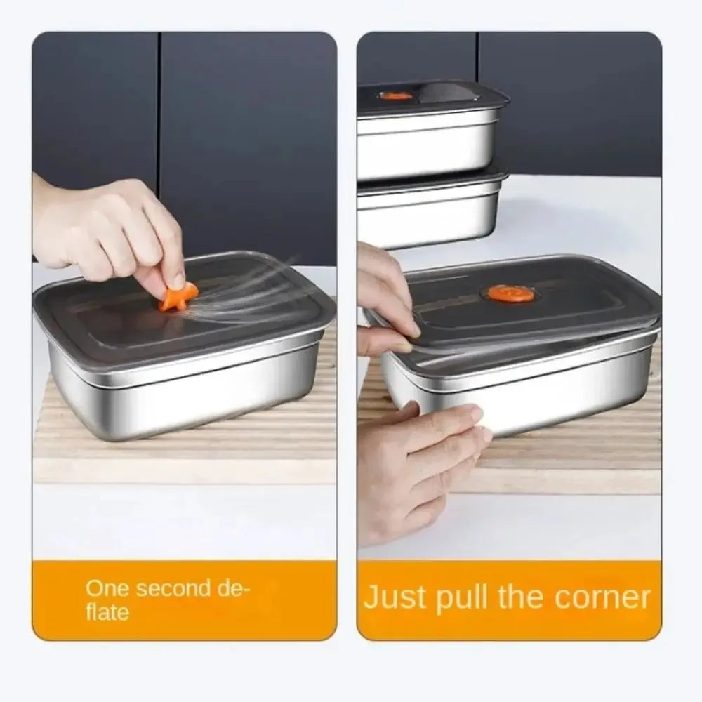 High Quality Stainless Steel Camping Lunch Box Sealed Freezer Storage Box Leak-proof Microwave Suitable Bento Box