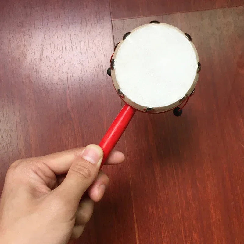Chinese Spinning Rattle Drum Percussion Noisemakers Instruments Music Kids Boys Girls Party Favors Stocking Stuffers Gifts