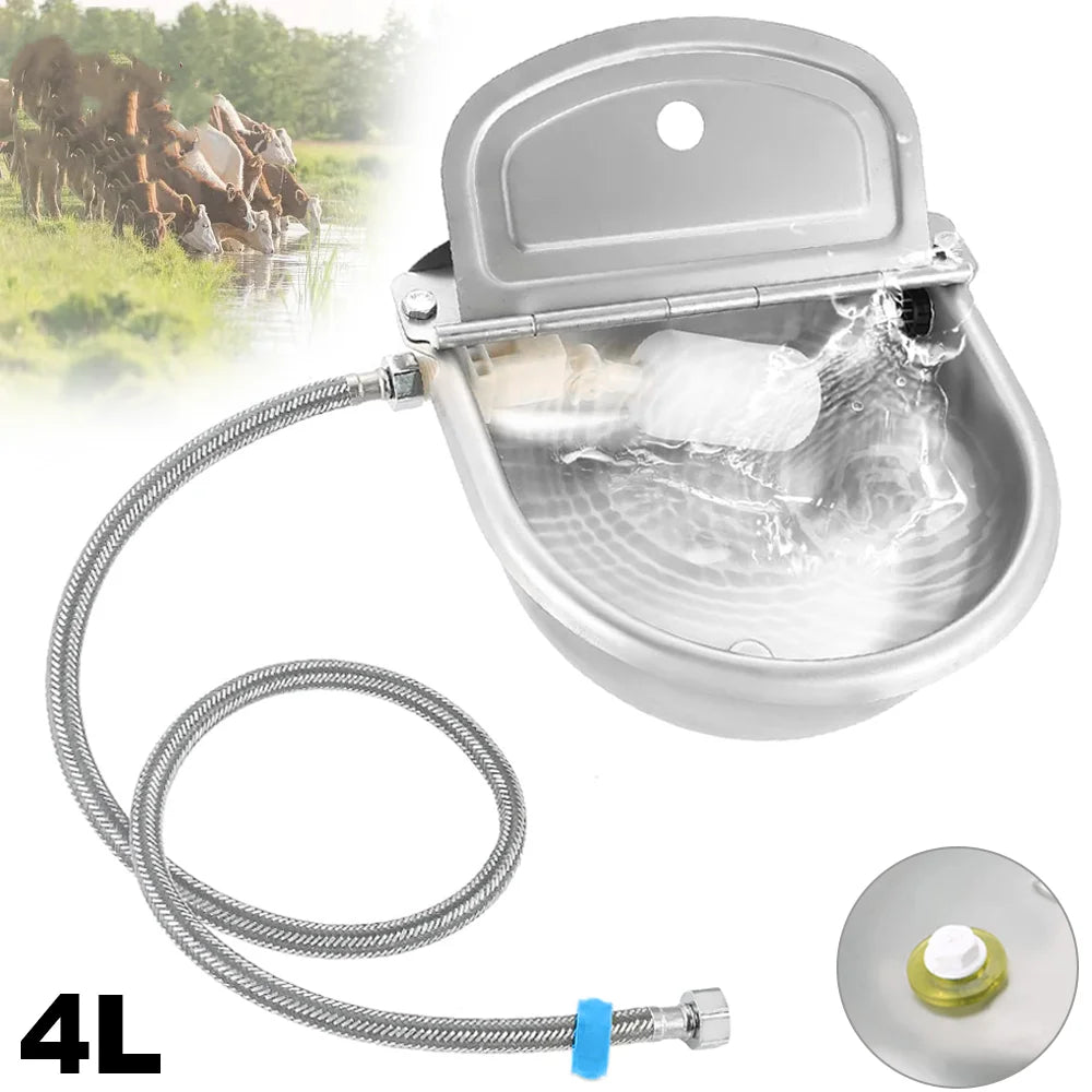 Stainless Steel Water Trough Bowl Automatic Drinking Dog Horse Chicken Auto Fill