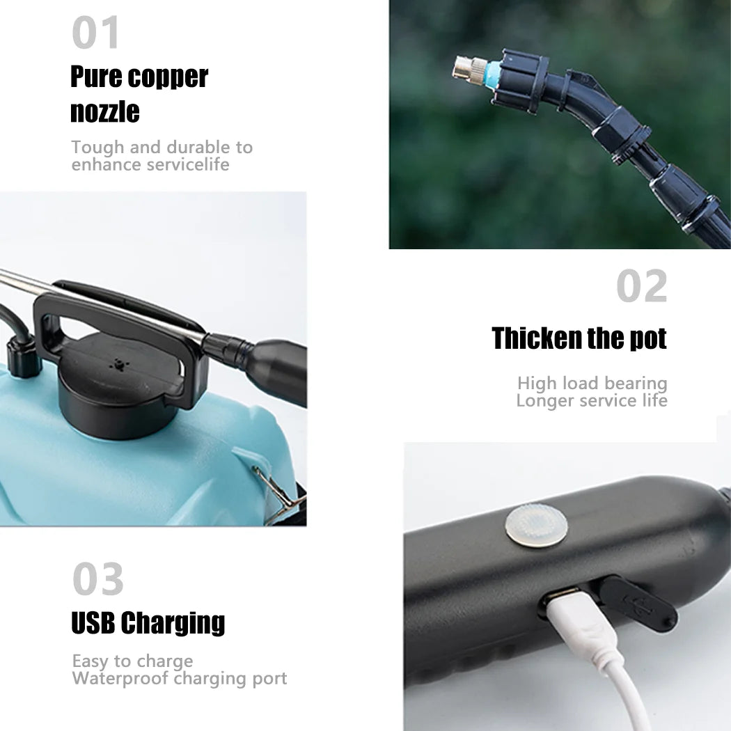 PORIYA 5L Electric Rechargeable Battery Weed Sprayer Portable Farm Garden Pump Spray AU