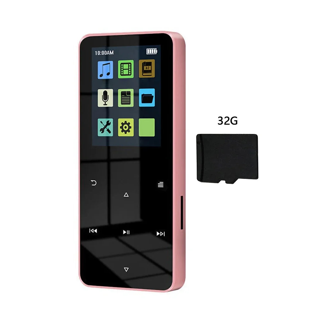 1.8 Inch TFT MP3 Player Touch Screen Bluetooth-compatible 5.0 Music Walkman USB 2.0 3.5mm Jack with E-book Recording for Student