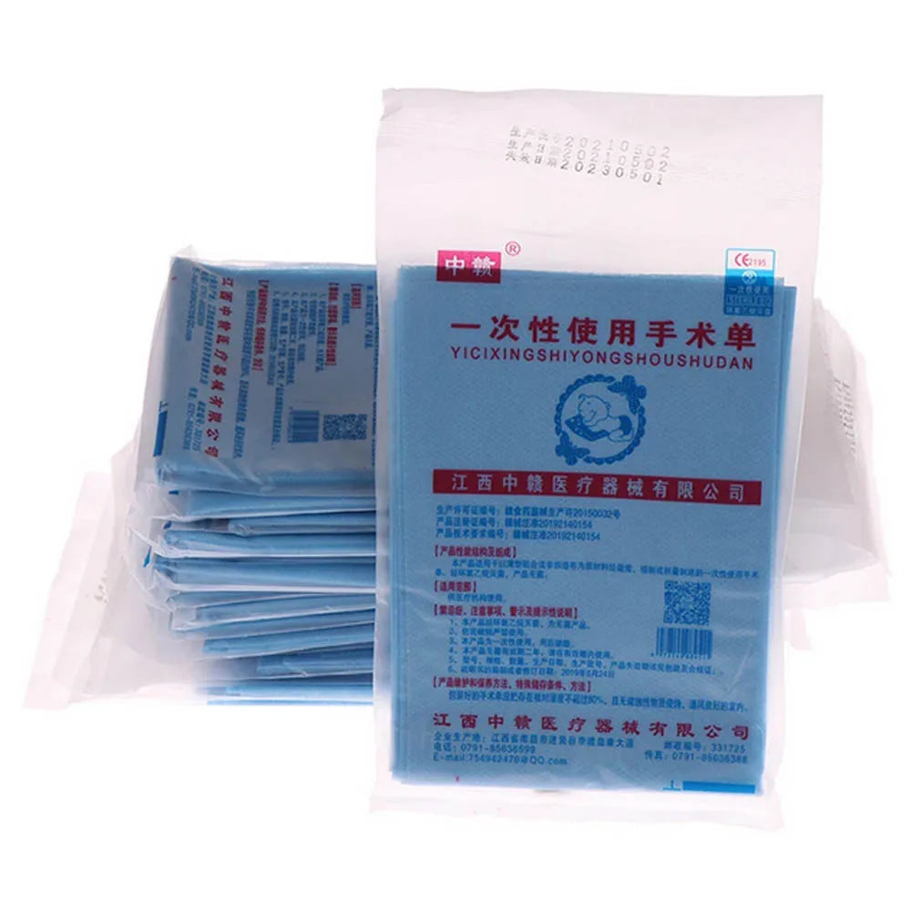 40pc/Bag 50x60cm Disposable Surgical Drapes Surgical Sheet Blue Surgical Towel Non-woven Sterile Waterproof Sheet