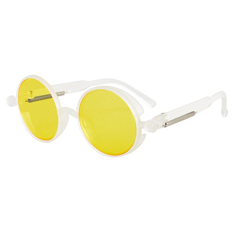 Classic Gothic Steampunk Sunglasses Luxury Brand Designer High Quality Men and Women Retro Round Pc Frame Sunglasses