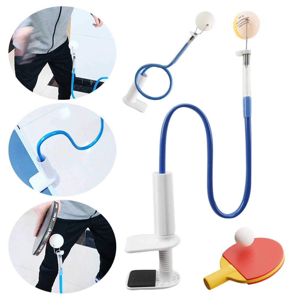 Table Tennis Ball Trainer Pingpong Practice Training Device Rapid Rebound Ping Pong Machine with Table Clamp for Beginners