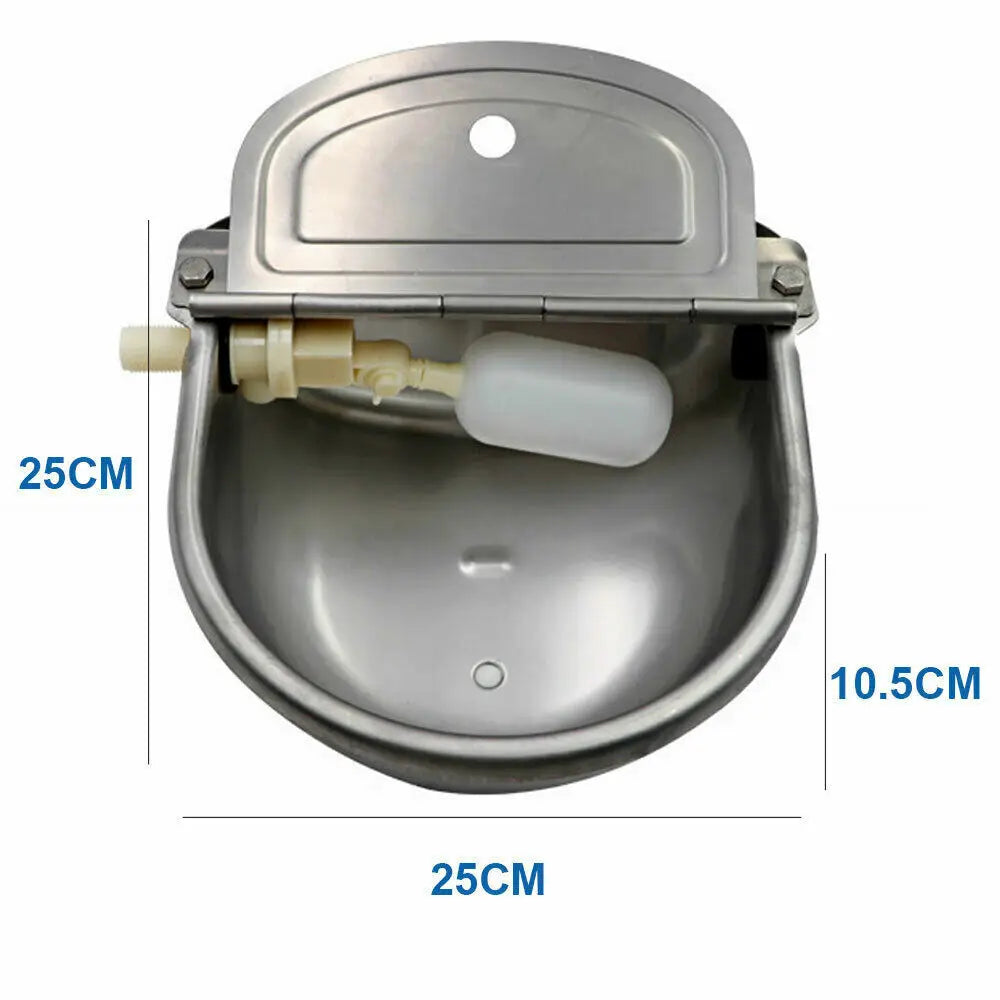 Stainless Steel Water Trough Bowl Automatic Drinking Dog Horse Chicken Auto Fill