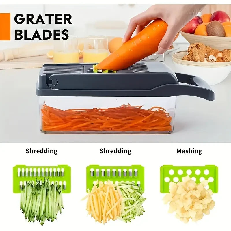 Multifunctional 5-in-1 Vegetable Chopper – Cutter, Dicer, Slicer, Mandoline & Onion Chopper for Vegetables, Easy to Clean
