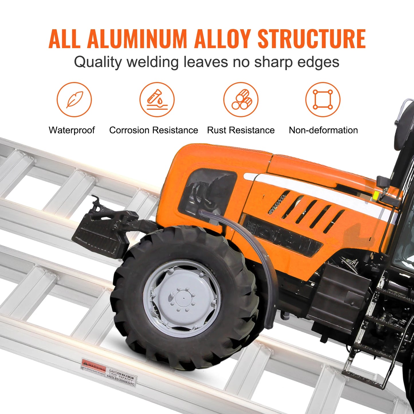 SucceBuy Aluminum Ramps 8810lbs Heavy-duty Ramp with Top Hook Attaching End Universal Loading Ramp for Motorcycle Tractor Truck