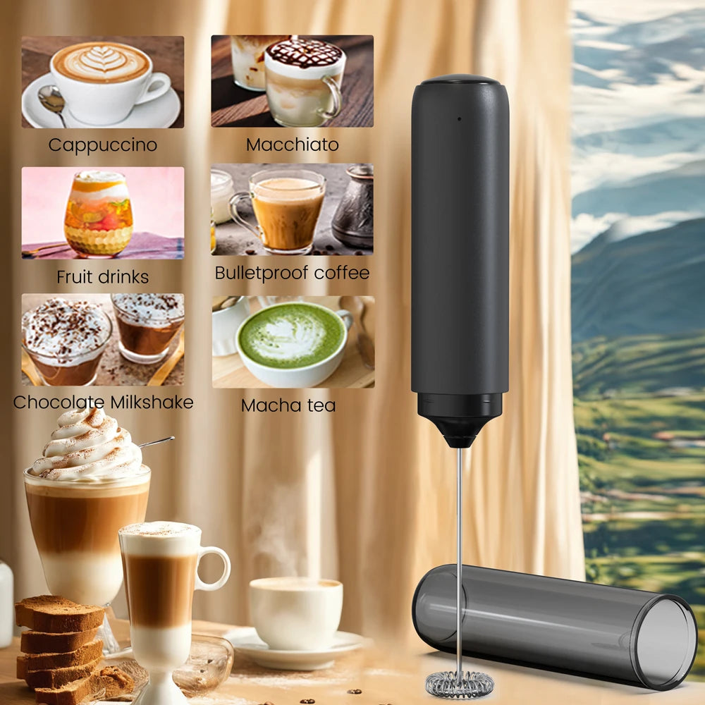 Kitchen Powerful Stirrer Milk Frother Handheld Foam Maker for Lattes Whisk Drink Mixer Coffee Electric Rechargable Egg Beater
