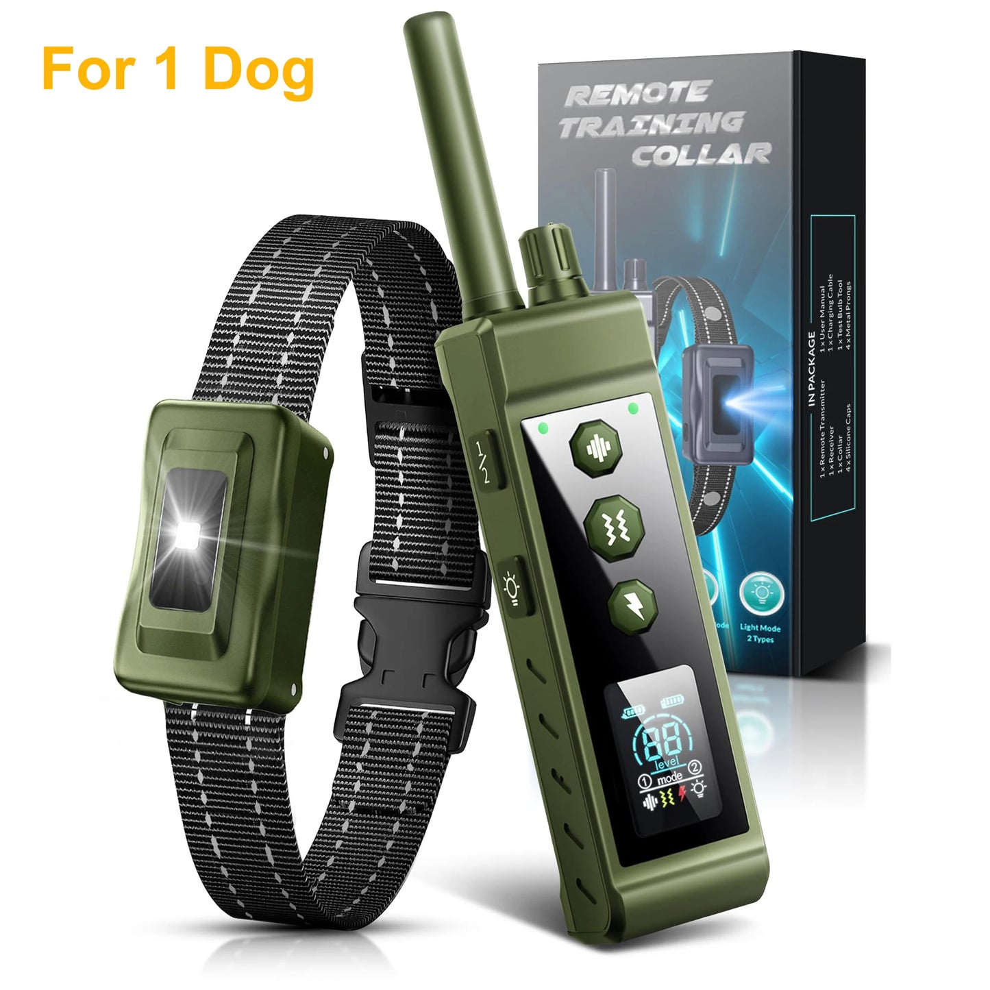 3280Ft Electric Dog Training Collar Remote Control Waterproof Pet BehaviorFor 5-120lbs Puppy With  Vibration Shock