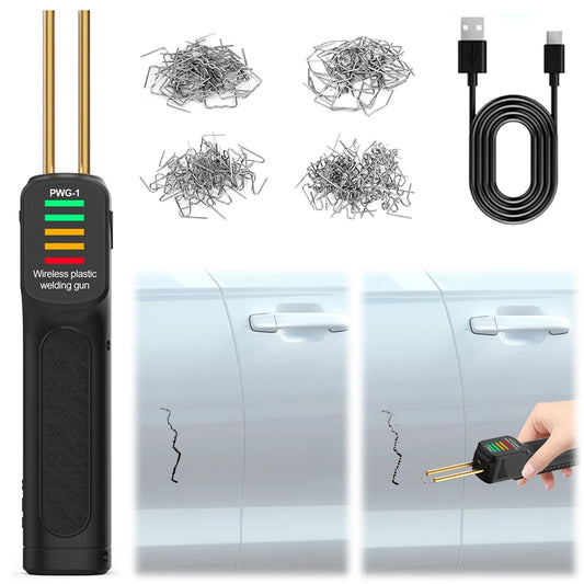 300W Plastic Welder Gun with 200 Hot Staples PVC Welding Kit Car Bumper Repair Multi Functional Tool
