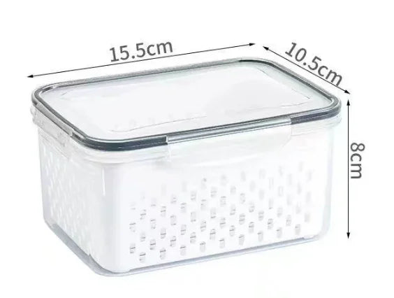Fruit Storage Containers for Fridge Produce Containers with Removable Fruit Washing Bowl with Strainer for Salad Berry Lettuce