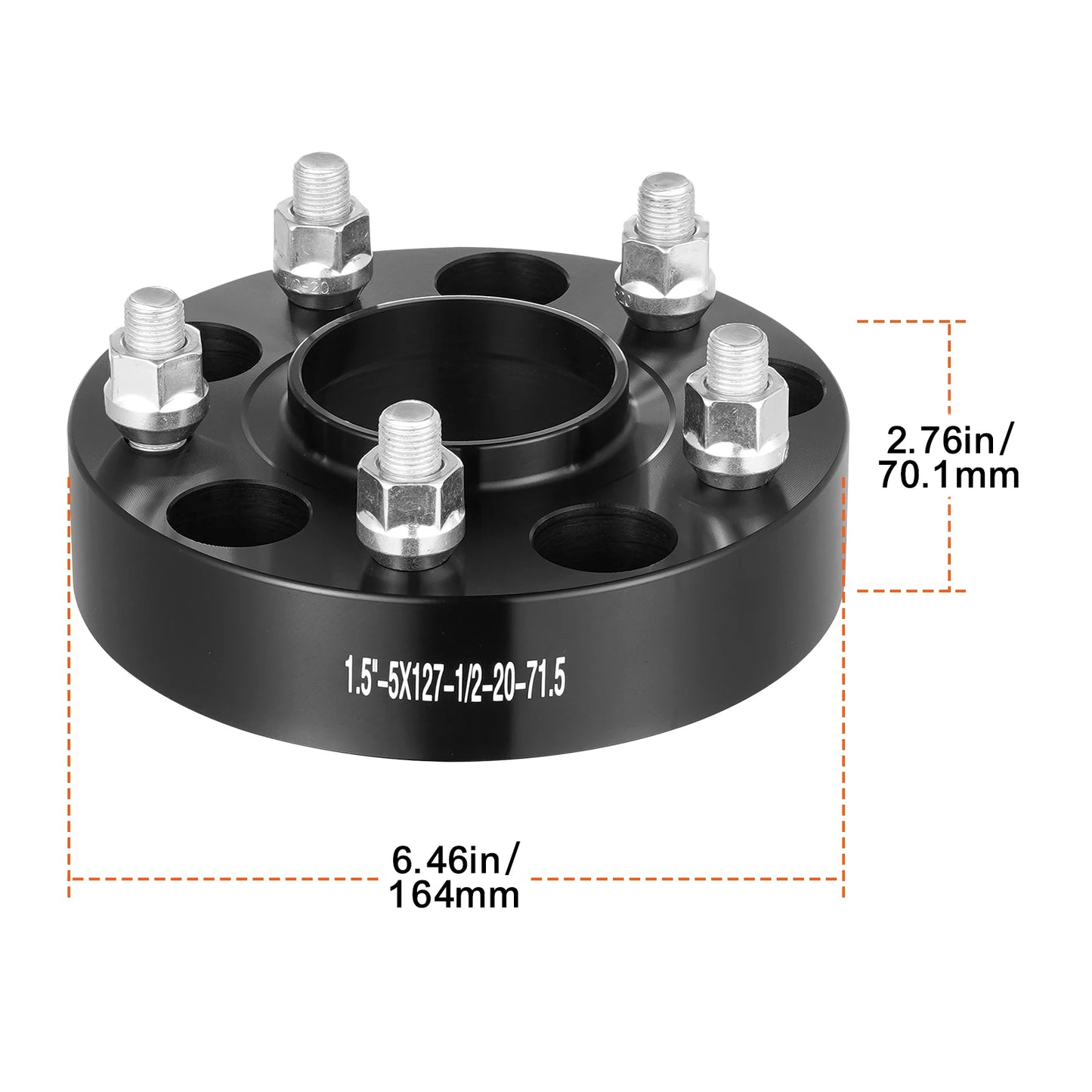 SucceBuy Wheel Spacers 8"x6.5" Wheel Adapters 8 Lug Forged Spacer 9/16"-18 Studs Spacers Dodge Ram 2500 Ram 3500 Ford F250 F350