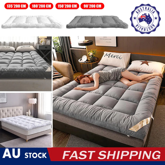 10CM Bedding Luxury Pillowtop Mattress Topper Mat Pad Protector 2024 – ALL SIZES
