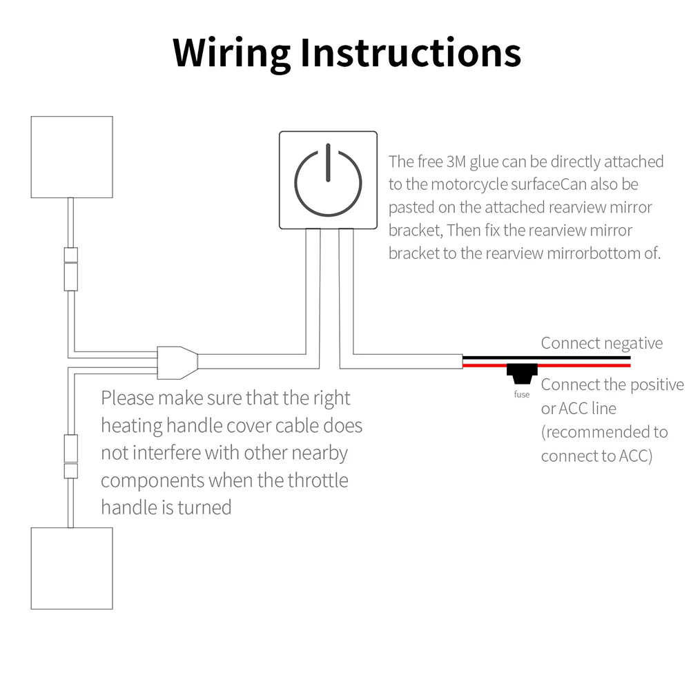 Electric Heated Grip Cover 12V Anti Slip Motorcycle Hand Heated Grips 3 Gear Waterproof Anti Vibration with Switch Hot Handlebar