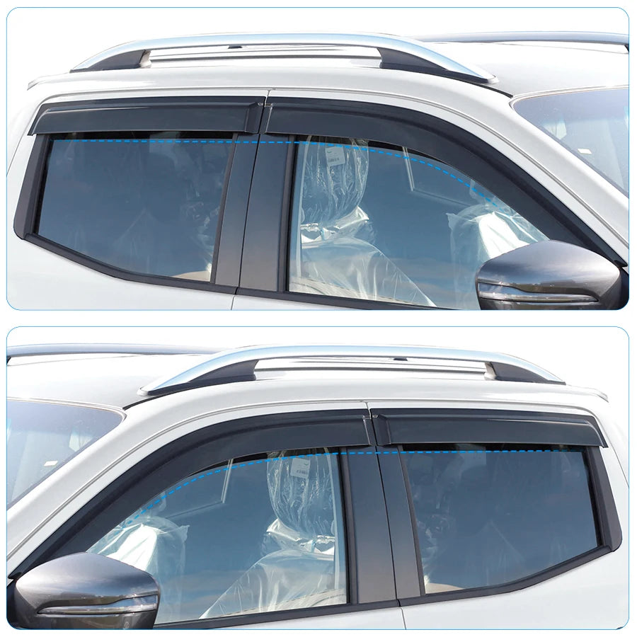 Window Visors Sun Rain Deflector Guard Weathershield For Nissan Navara Frontier NP300 2015-2025 Dual Cab Car Styling Accessories