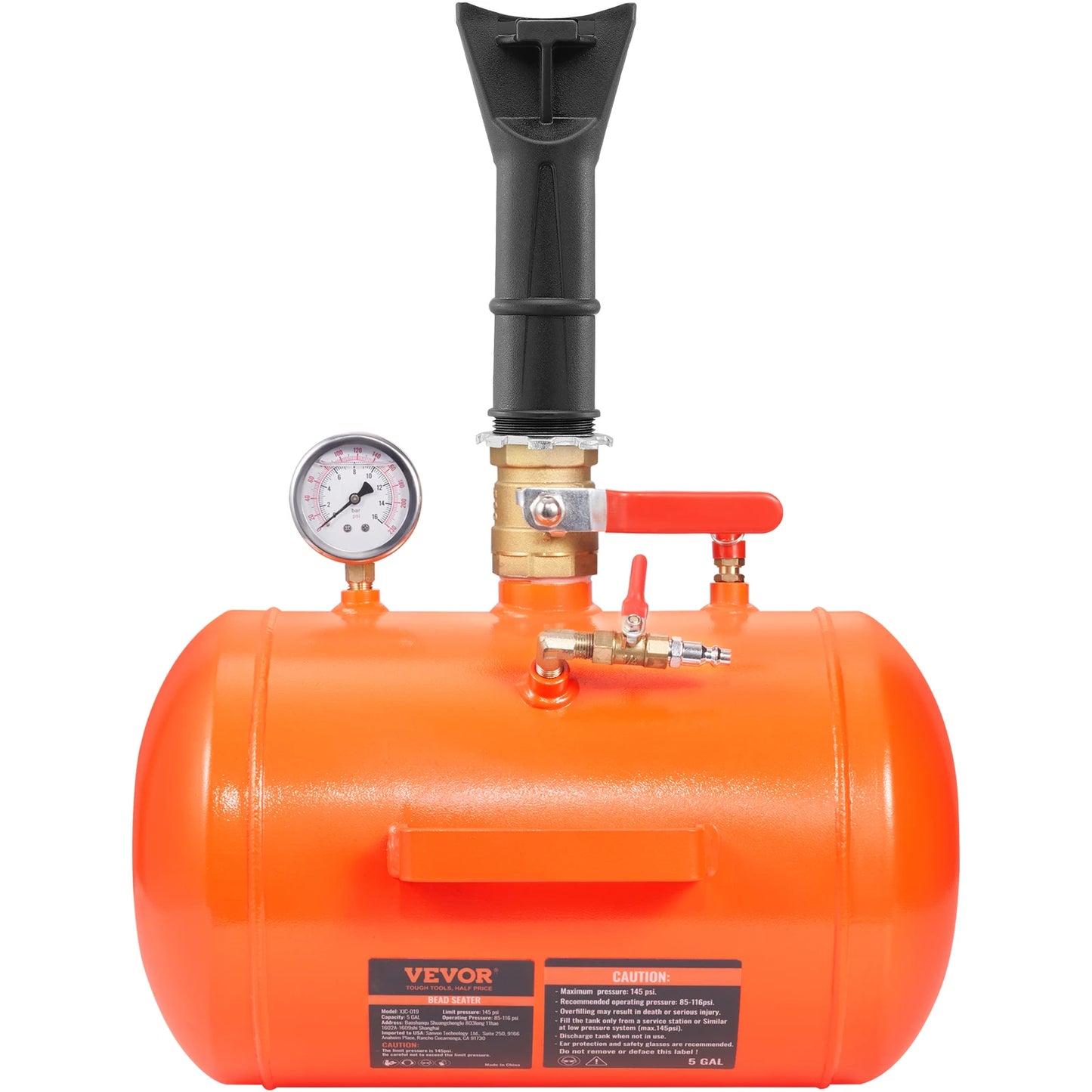 SucceBuy Tire Bead Seater, 5 Gal/19L Air Tire Bead Blaster with Pressure Gauge & Handle, 145 PSI Seating Tool Inflator Tank,