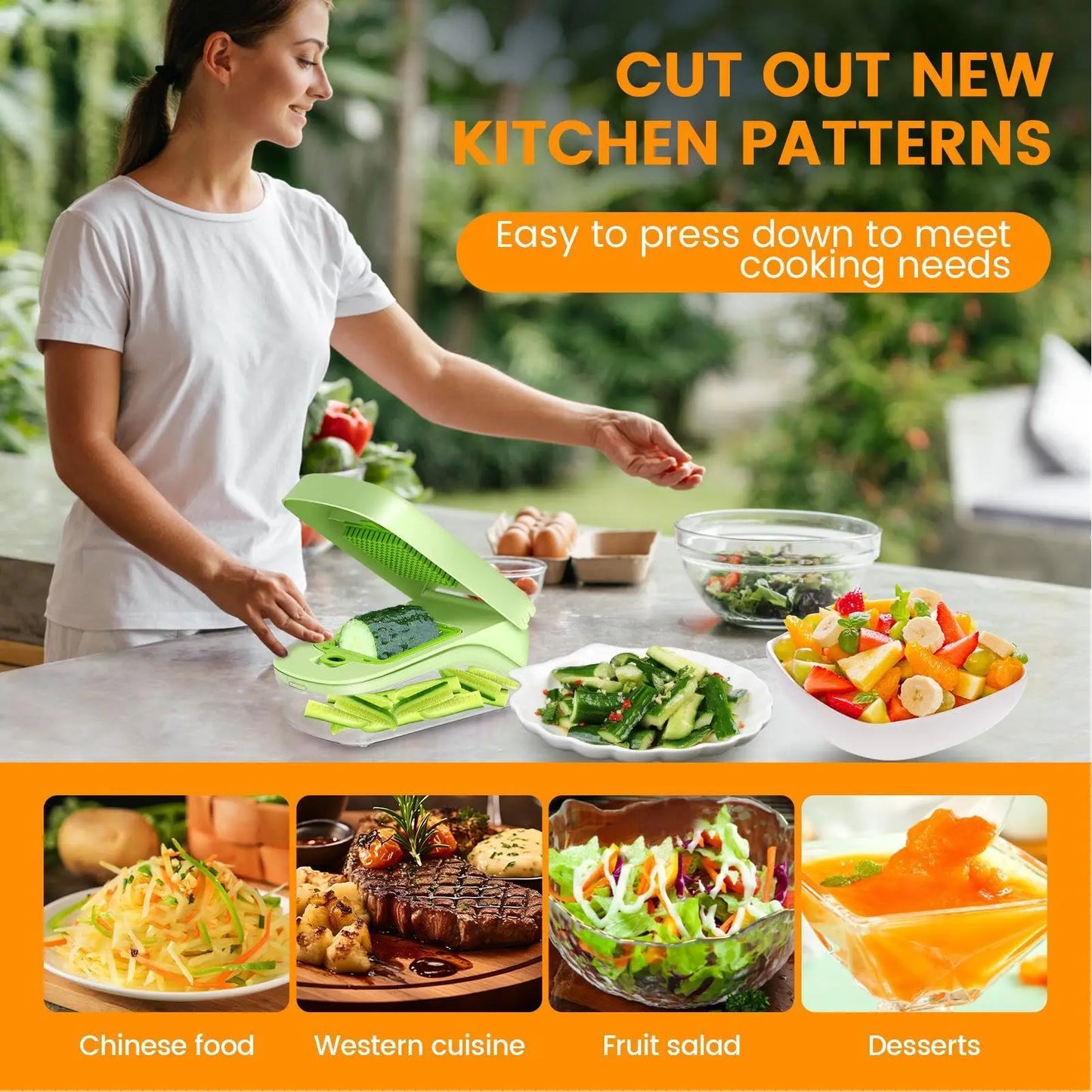 Multifunctional Vegetable Chopper Dicer Kitchen Supplies With Handle Food Grate Food Chopper Vegetable Slicer