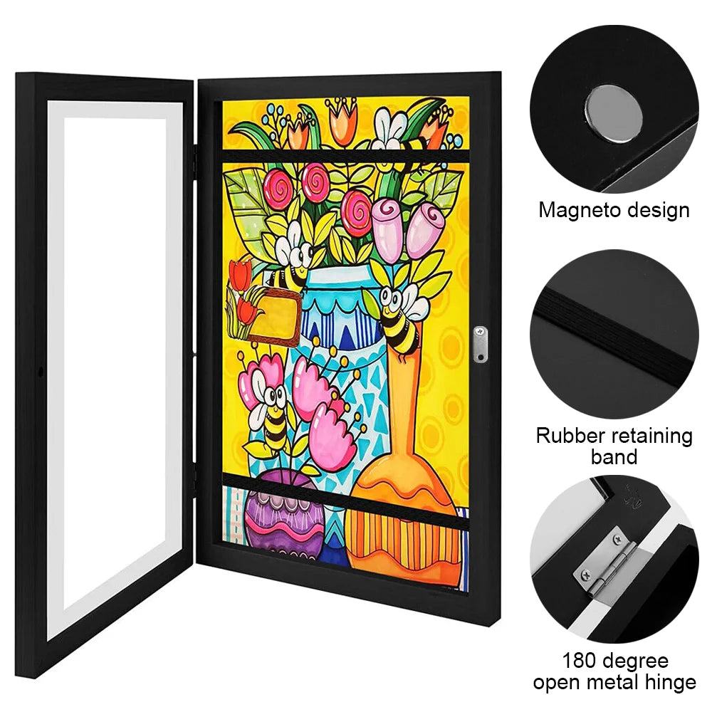 1-4pcs Kids Art Frames Children Art Projects Wooden Artwork Display 150Pictures