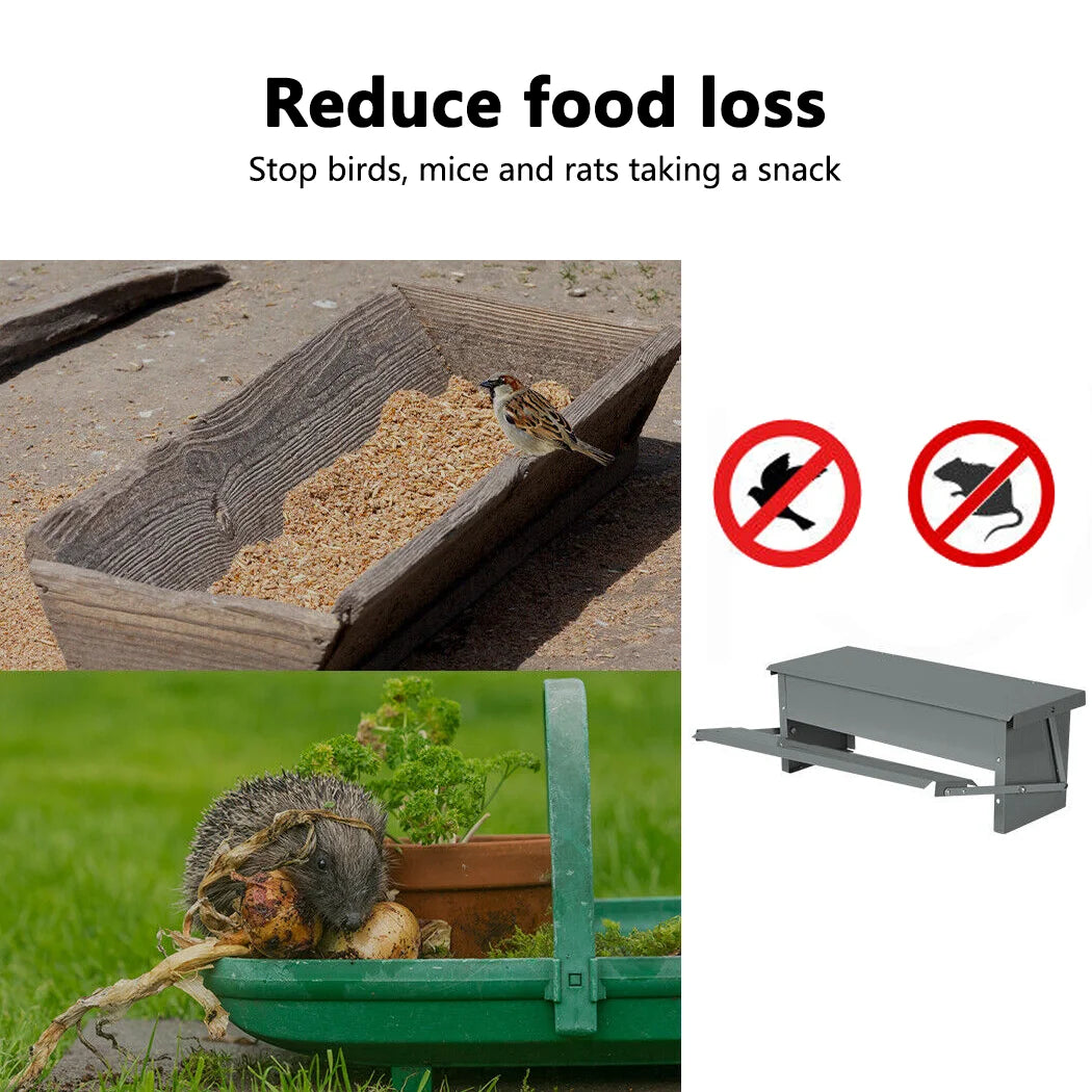Automatic Chicken Feeder Chook Food Feeder 5kg Capacity Treadle Self Opening Pou