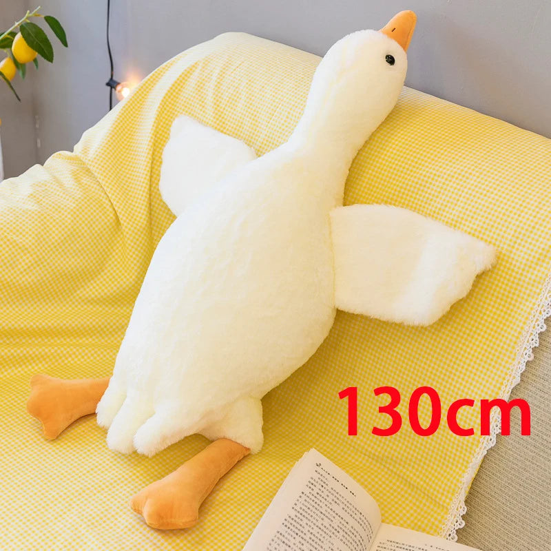 90/130/160/190cm plush baby goose stuffed animal throw pillow for large sofa, for bedtime companionship, plush pillow as a gift