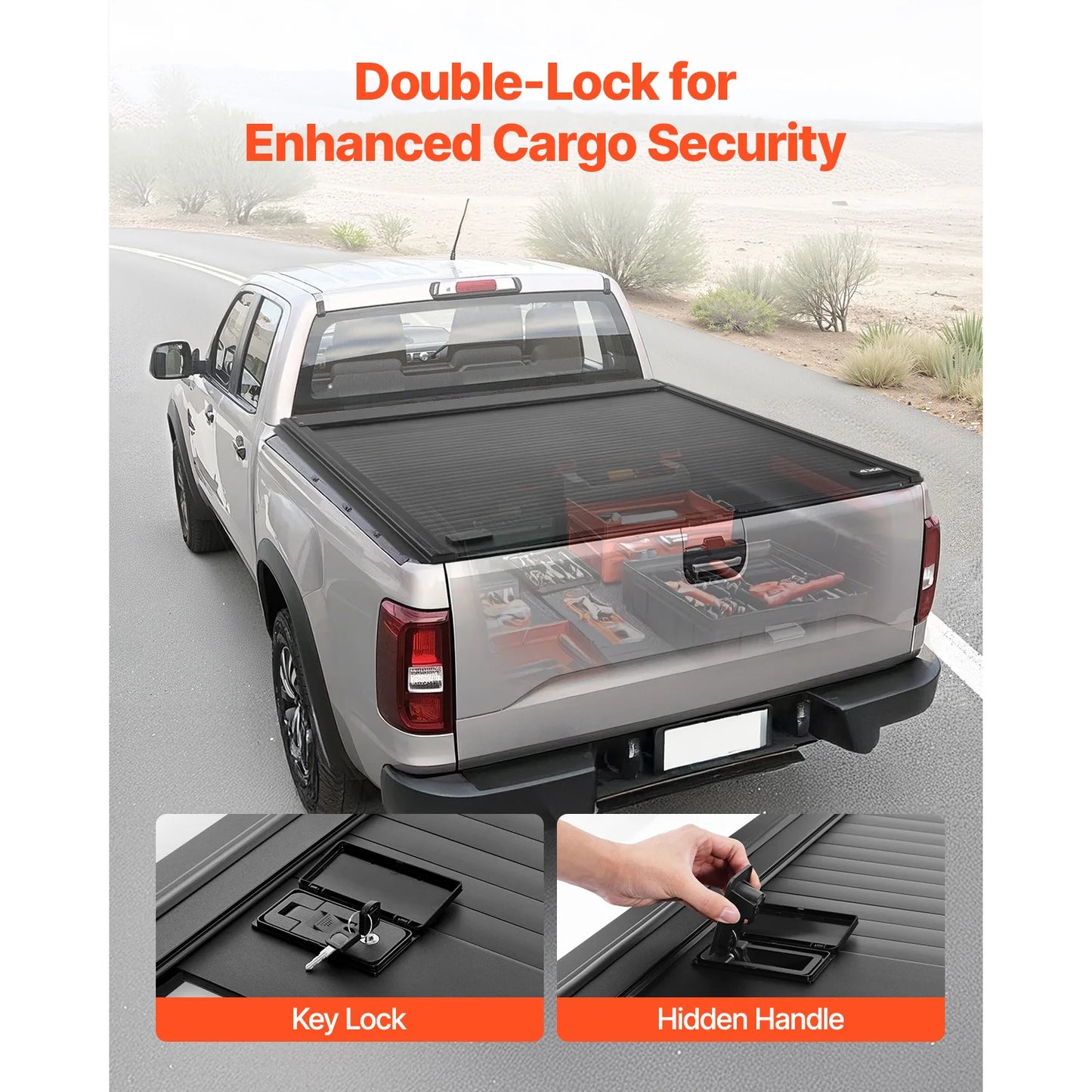 SucceBuy Retractable Tonneau Cover 5 7 FT Hard Cover with Built-in Drainage Pipe Double Lock T Slot for Dodge Ram 1500 Crew Cab