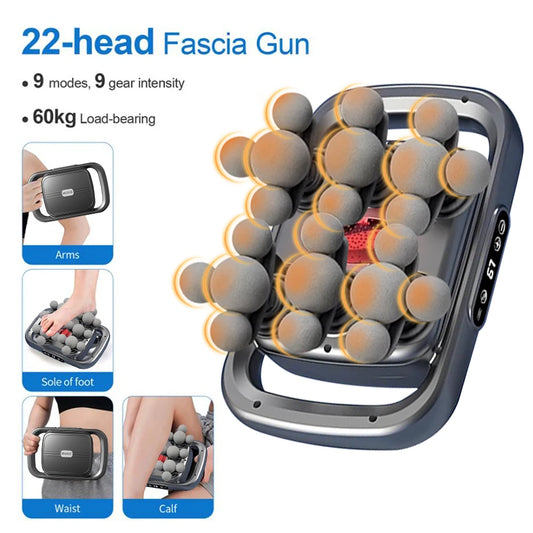 22-Head Fascia Gun High-Frequency Vibration Body Massage Gun Back and Waist Massager Neck Shoulder Massager Muscle masajeador