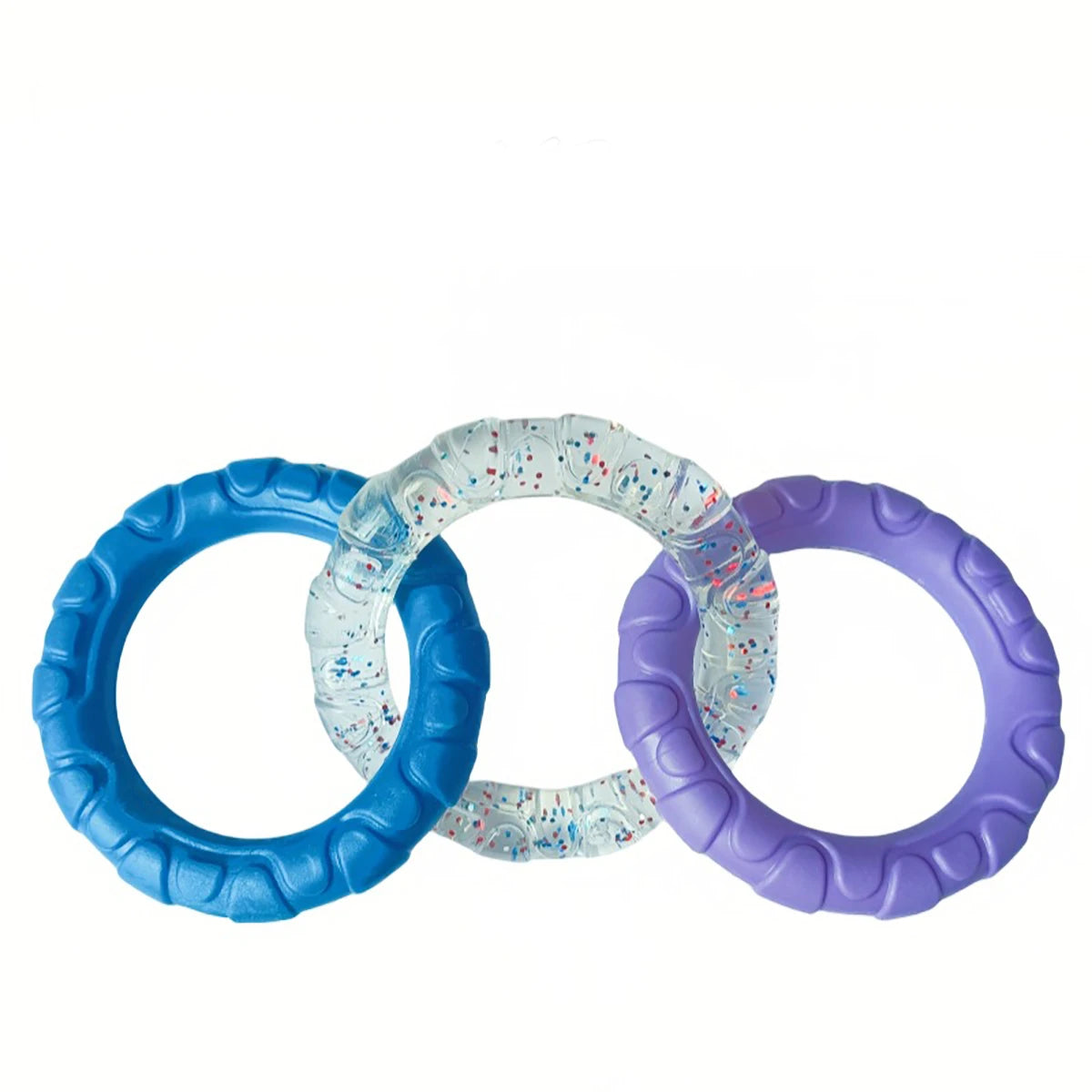 Dog Chew Toy TPR Teeth Cleaning Pet Toys For Small Medium Large Dogs Interactive Bite Resistant 3 Ring Tug Dog Toy Pet Supplies
