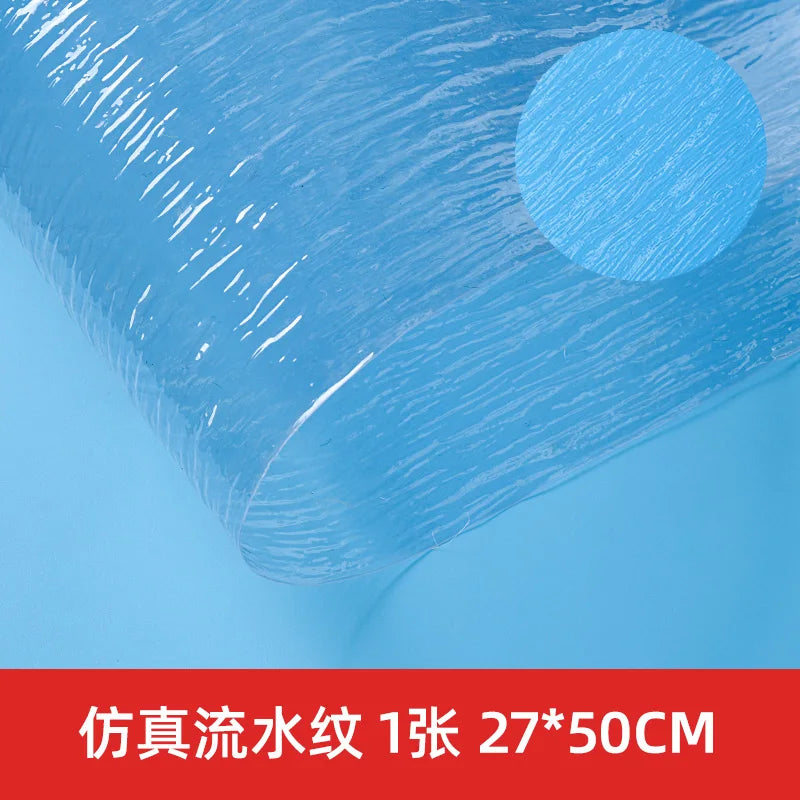 Realistic Water Effect Transparent PVC Film for Diorama Water Lake River Surface Hobby Model Scenery Sheets Pre-Cut Self-Adhesiv