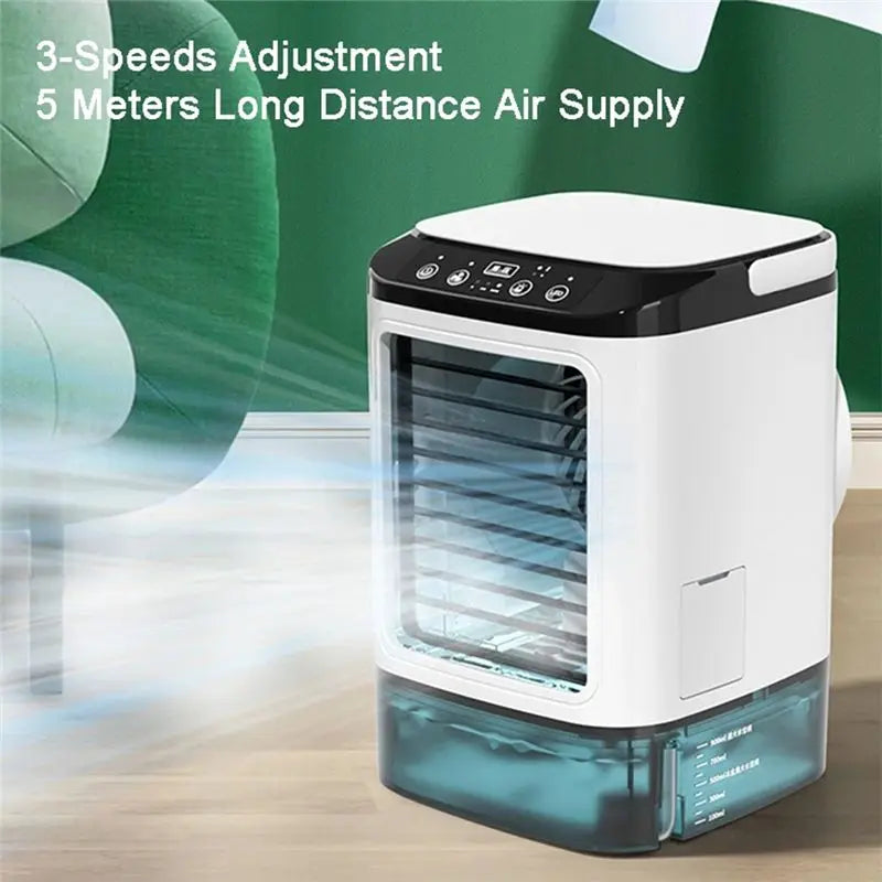 M02K-Portable Air Conditioner Portable Fan Dual Spray Ultrasonic Atomization Speed Mute Air Cooler