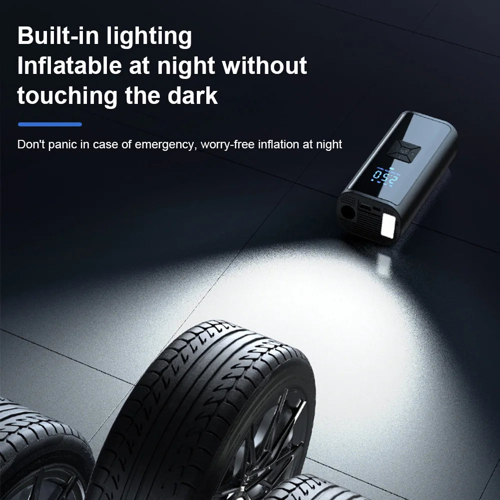 150PSI Car Inflator Pump Wireless Handheld Inflator Pump Intelligent LCD Display Car Tire Inflator for Automobile Bicycle Ball