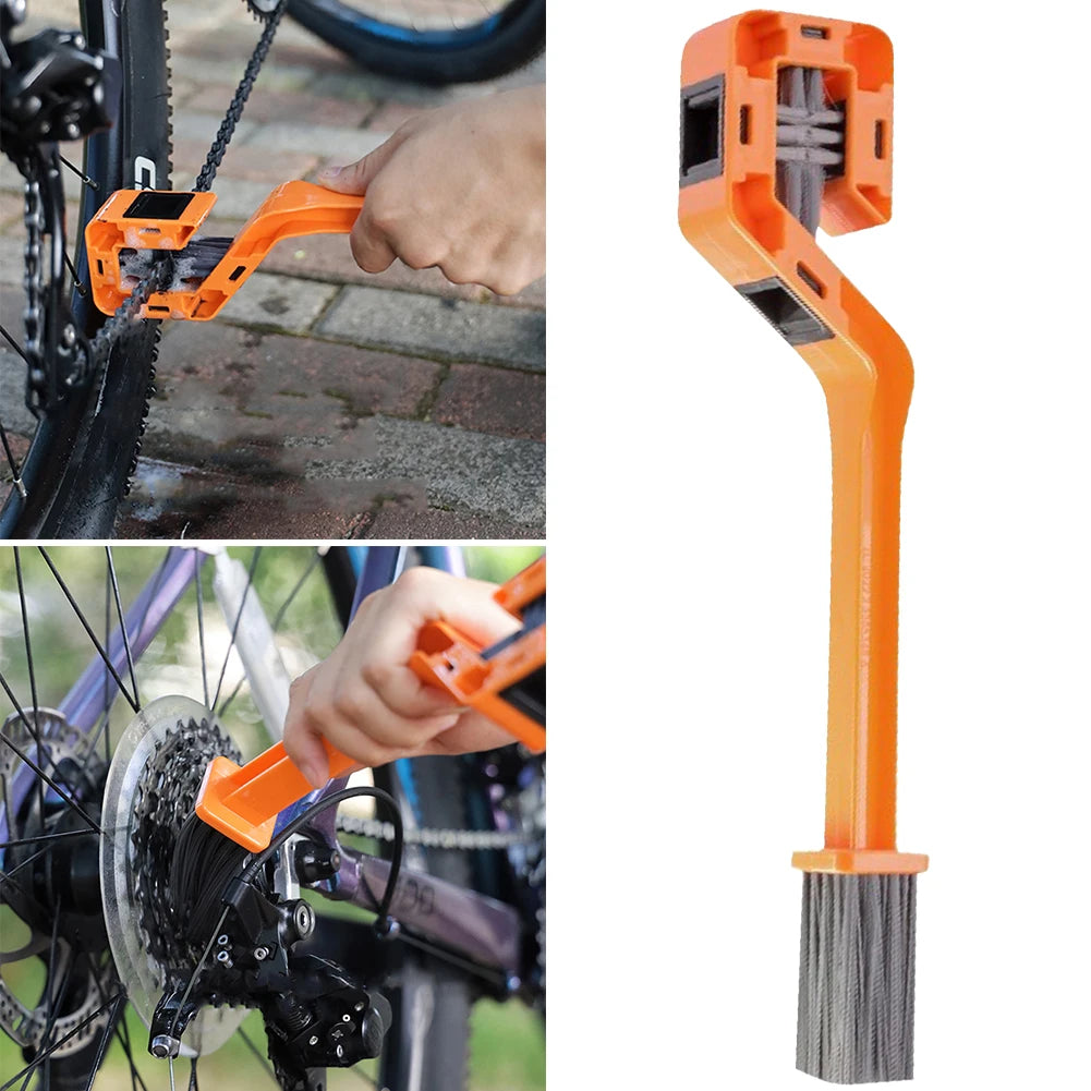 Bicycle Chain Clean Brush Double Head Motorcycle Chain Cleaning Brush Multifunction Portable Chain Gear Cleaning Tool