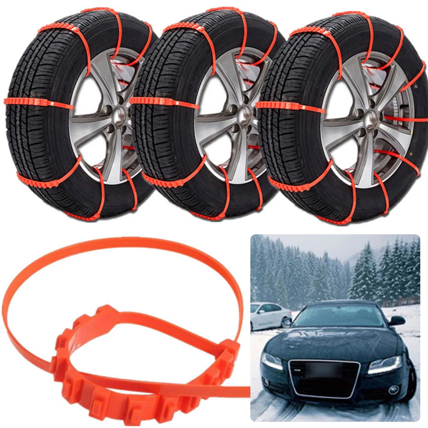 Universal Car Wheels Tire Snow Chains Anti Slip Nylon Car Snow Chains for Mud Road Safety Emergency Chain Adjustable Car Styling