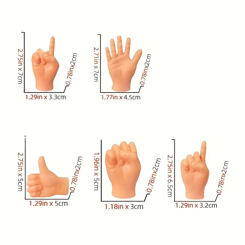 Small Hands Finger Puppet Set, 7/3/2PCS Mini Hands Rubber Funny Mini Hands,Birthday Party Magic Techniques Pet Game Party