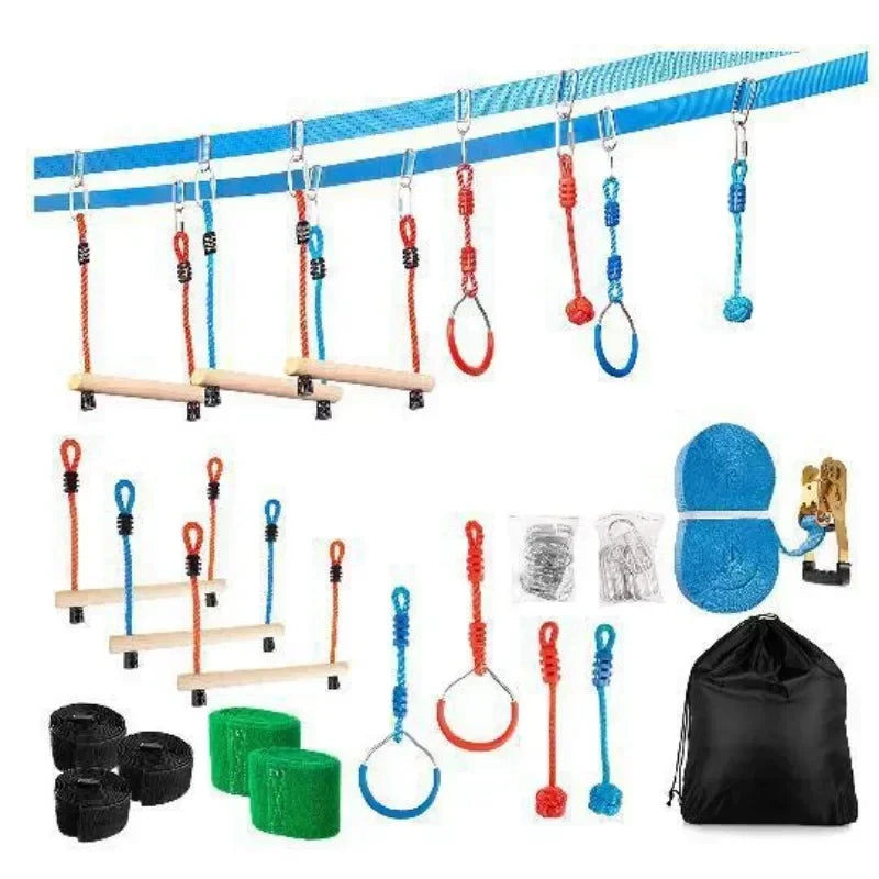 Kids Active Gym Toys Rings Swing Set Flying Gym Pull Up Function Outdoor Indoor Playground Swing for Kids’ Fitness & Sports Fun