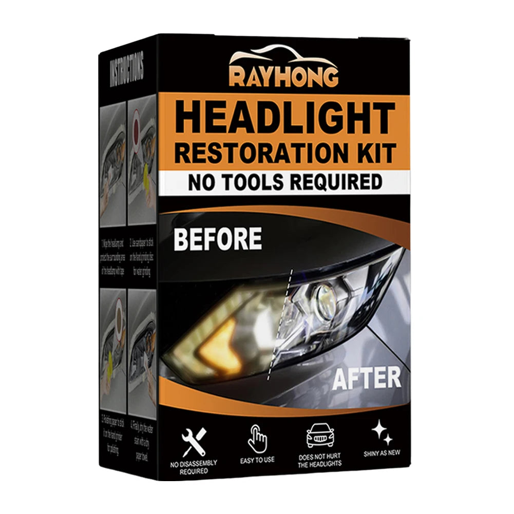 Ceramic Headlight Restoration Kit Headlight Cleaner Restorer Kit Headlight Yellowing Repair Set for Car Taillight Headlight