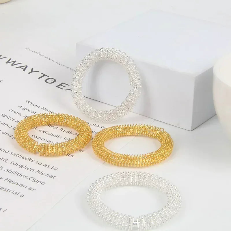 Wrists Relaxation Massager Wrist Massage Ring Hand Acupuncture Bracelet Metal Massage Ring for Men Women Health Care Tool