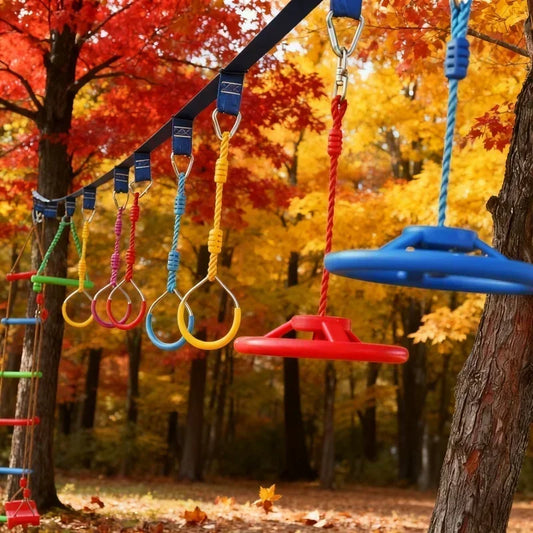 Kids Active Gym Toys Rings Swing Set Flying Gym Pull Up Function Outdoor Indoor Playground Swing for Kids’ Fitness & Sports Fun