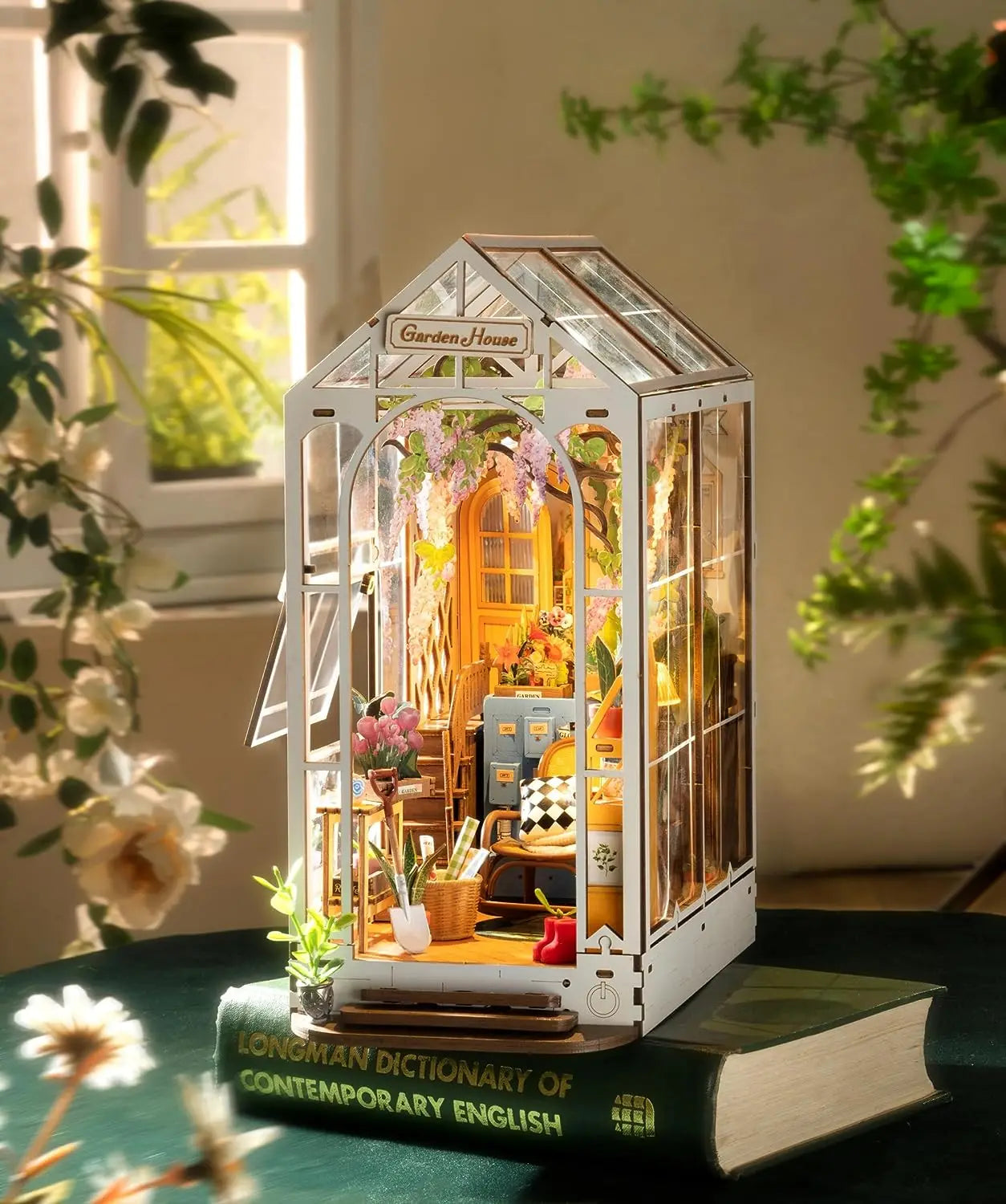 Robotime Rolife DIY Book Nook Wooden Miniature Doll House for Bookshelf Insert Furniture
