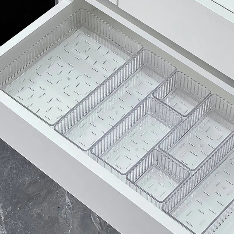 Clear Drawer Organizer Stackable 4 Size Clear Makeup Drawer Organizer Trays Acrylic Bathroom Vanity Storage Bins