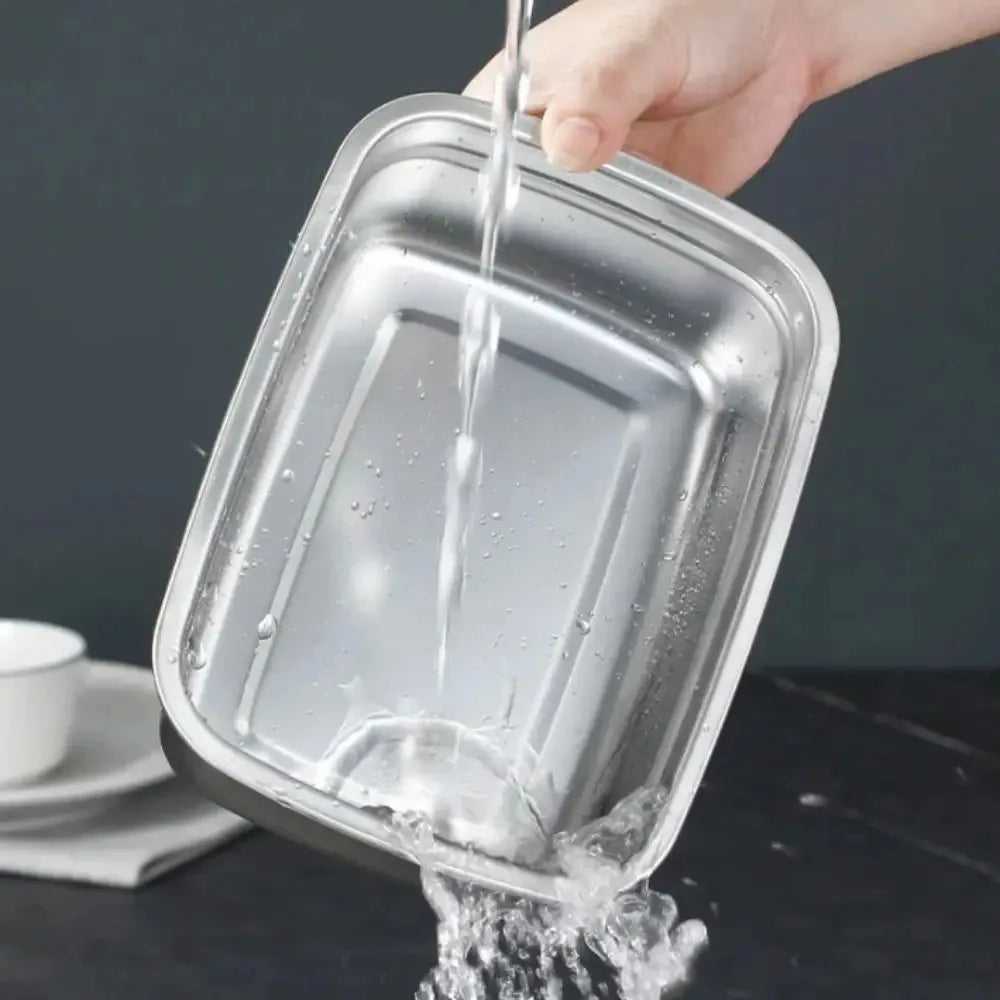 High Quality Stainless Steel Camping Lunch Box Sealed Freezer Storage Box Leak-proof Microwave Suitable Bento Box