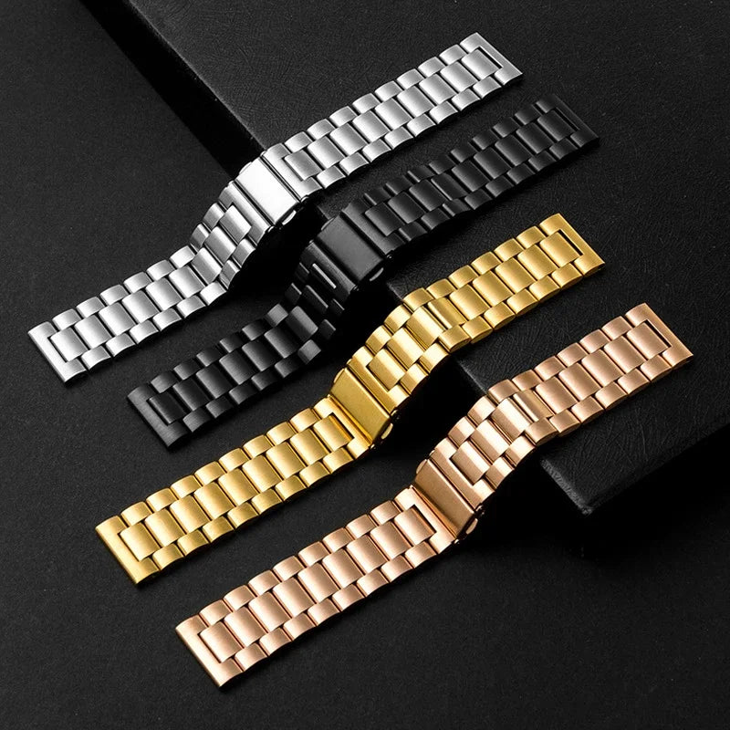 22mm 20mm Stainless Steel Band For Amazfit GTR 47mm 42mm Pace Stratos 2 3 Bip 3 5 6 Bracelet Strap For Amazfit GTR4 3 2/Active 2