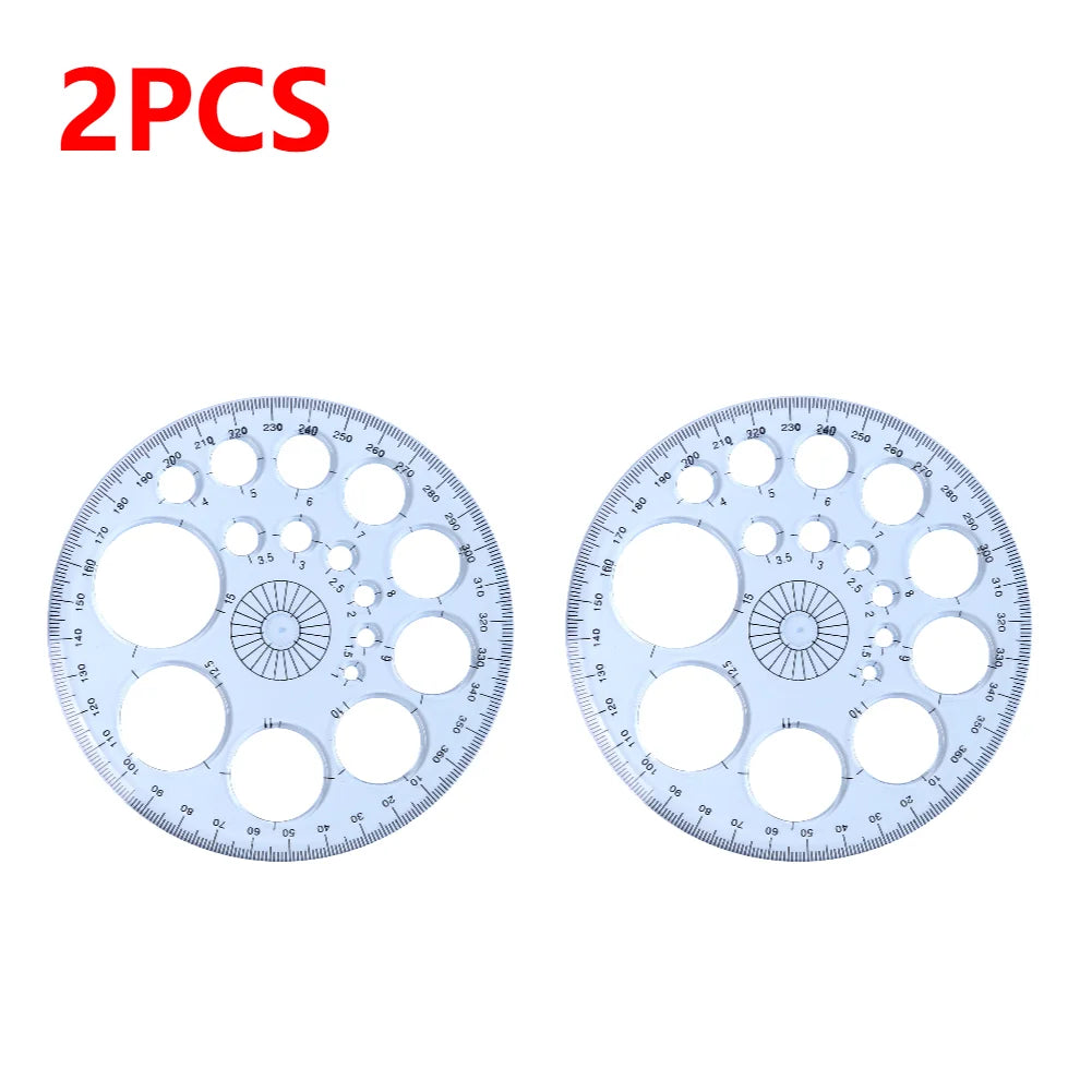 5-1PC Multifunction Geometric Template Plastic Measuring Ruler Circles Drawing Shape Geometric Drawing Stencils Tools for Office