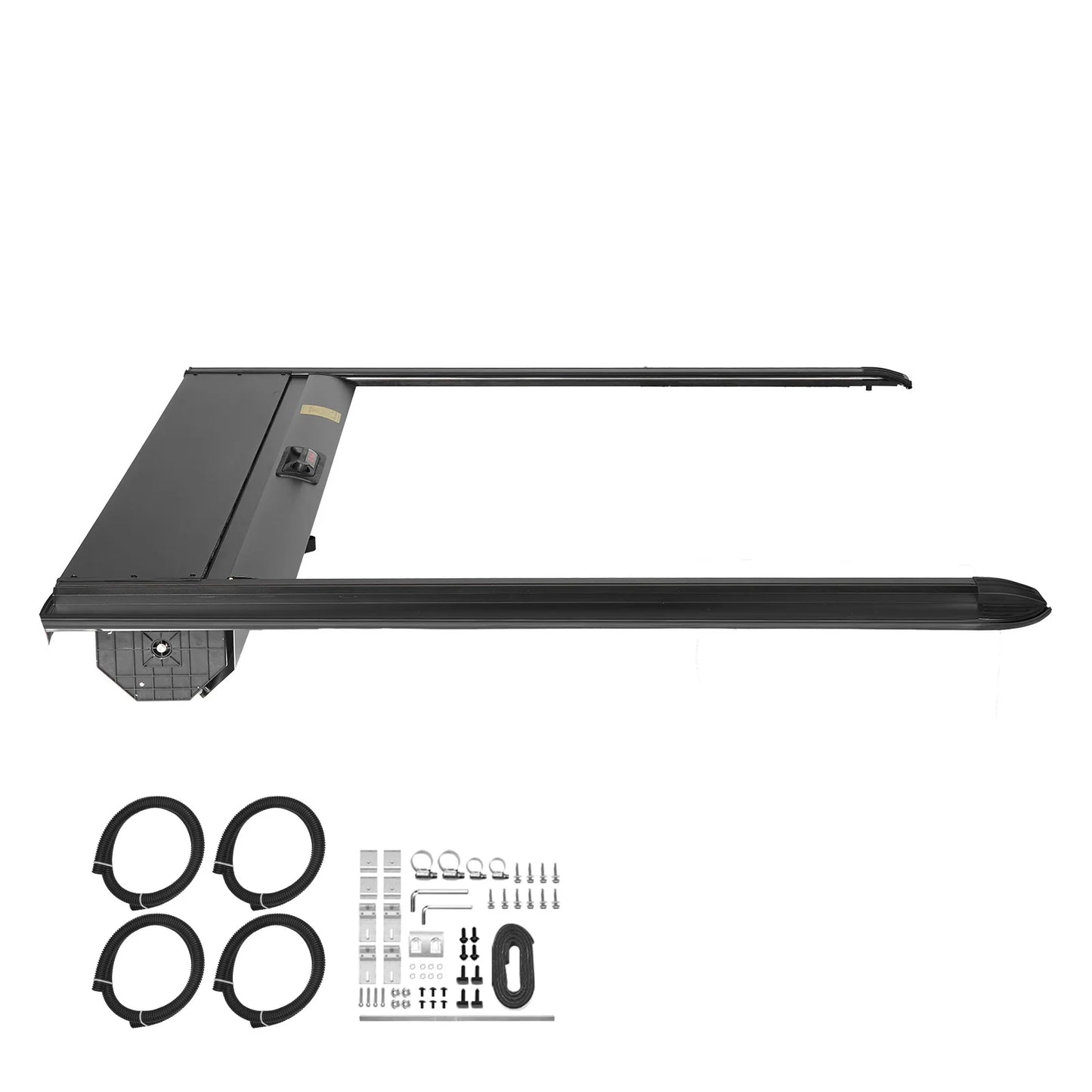 SucceBuy Retractable Tonneau Cover 5.5ft Aluminum with Drainage Pipe for 2021-2024Ford F-150 Crew Cab Double-Lock T-Slot Design