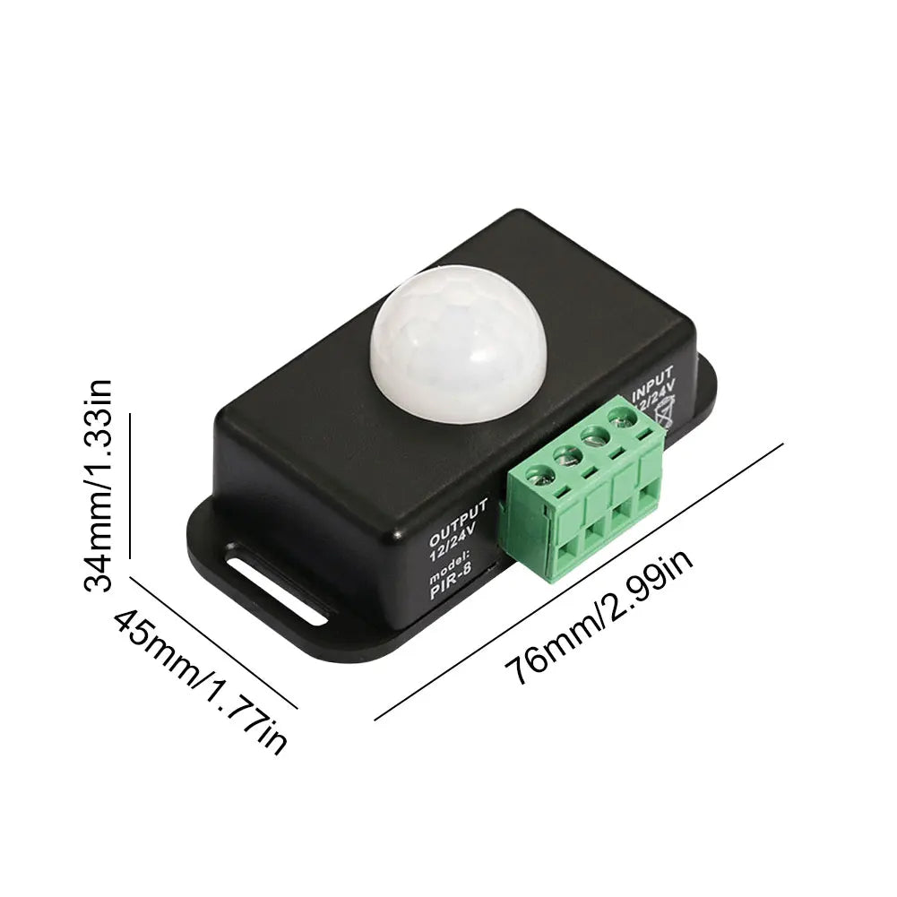 DC 12V 24V 6A IR Infrared Detector Light Switch Module Automatic Adjust PIR Motion Sensor Light Switch for LED Strip Light Lamp