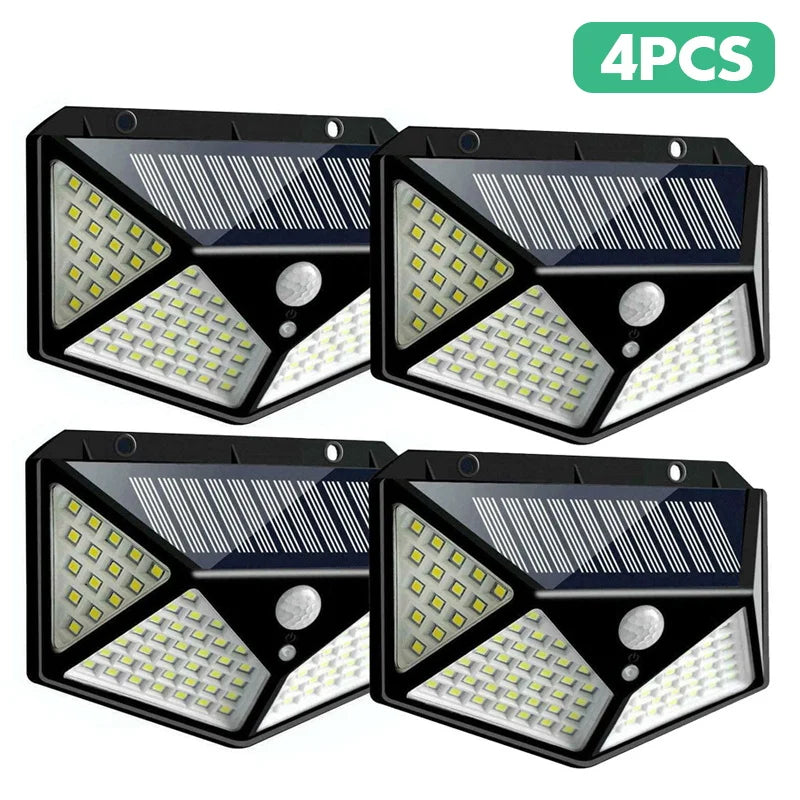 2-12pcs 100 LED Solar Power Motion Sensor Light Outdoor Security Garden Waterproof