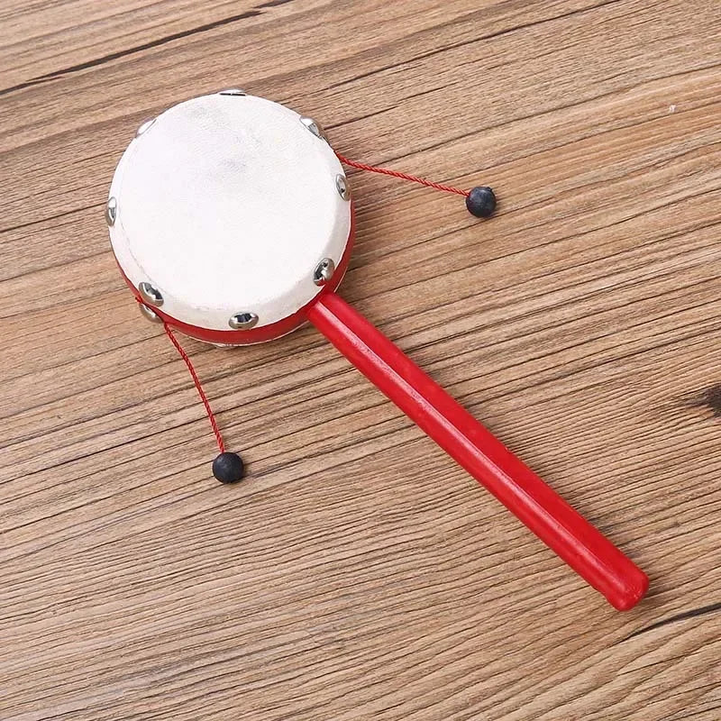 Chinese Spinning Rattle Drum Percussion Noisemakers Instruments Music Kids Boys Girls Party Favors Stocking Stuffers Gifts