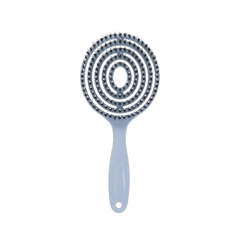 Hollow massage comb Multicolor Hollow Circular Hair Brush - Scalp Massage & Detangling Comb for Smooth Hair Styling