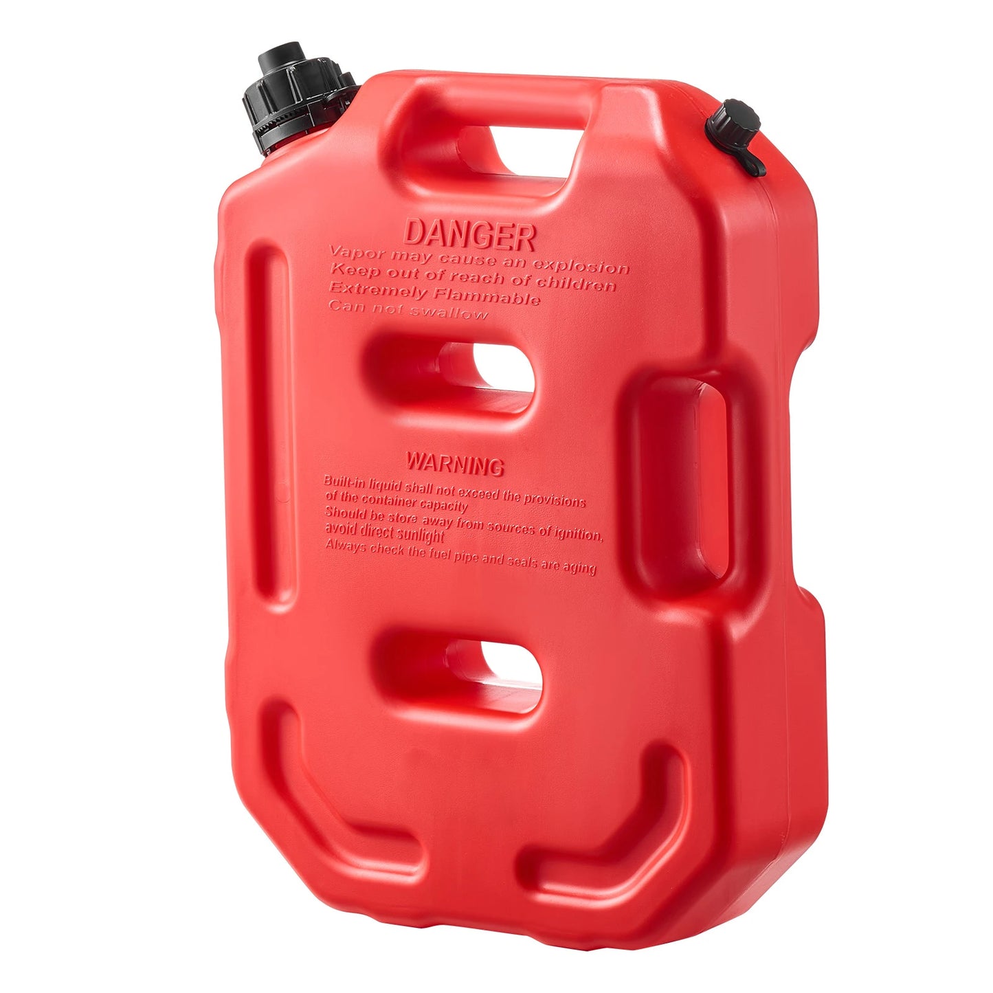 SucceBuy Fuel Container 2.6 Gal 15 L/min Max Flow Rate Portable with Spout and Lockable Bracket Secure Leak-proof for Most Cars